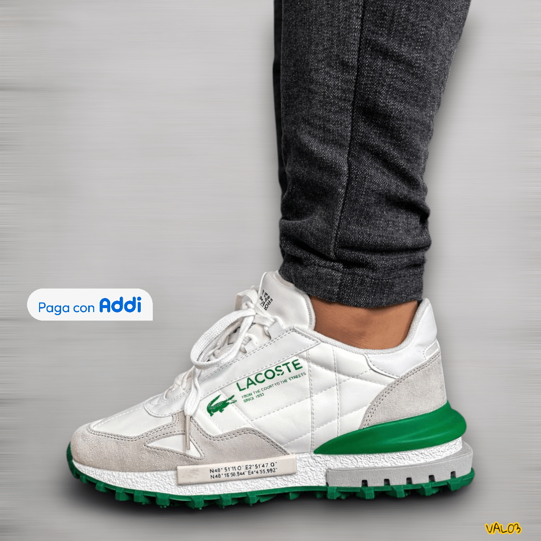 Tenis Lacoste Active blanco verde look casual deportivo diseño moderno suela cómoda calidad 1.1