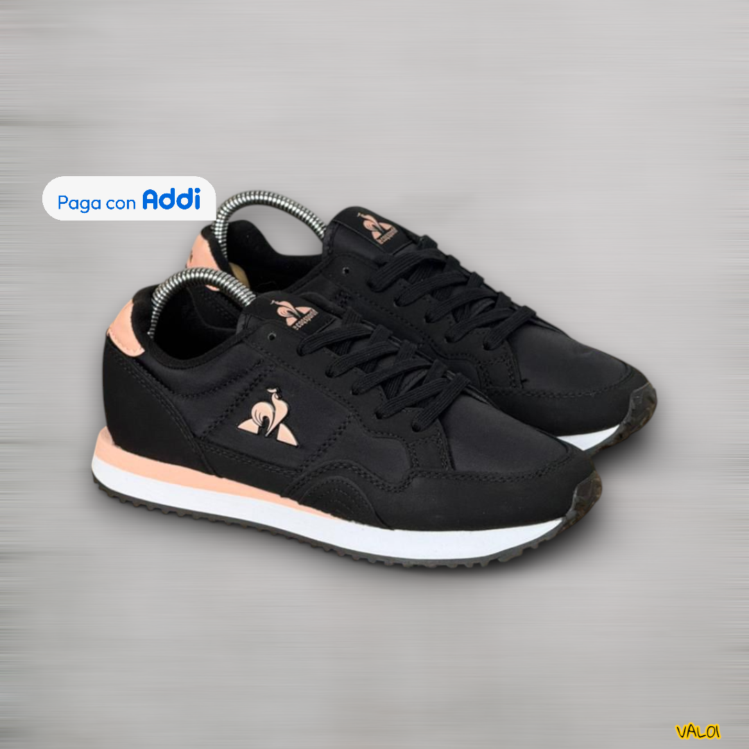 Tenis Le Coq Sportif mujer negros calidad importada 1.1 versátiles y resistentes.