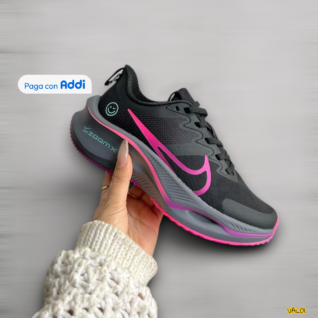 Tenis Nike Zoom Happy negros fucsia calidad importada 1.1 diseño deportivo moderno.