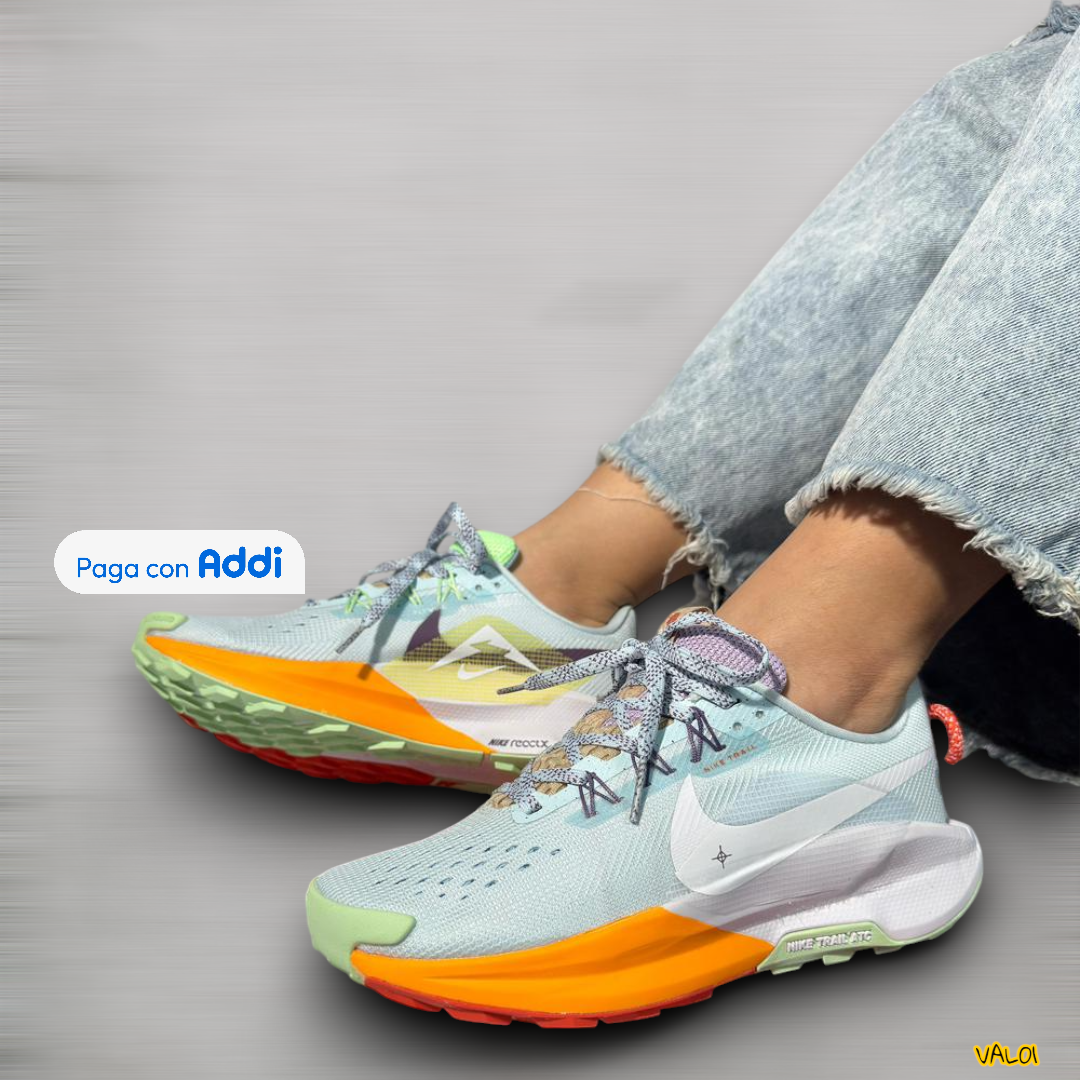 Nike Zoom Trail tenis outdoor naranja azul blanco