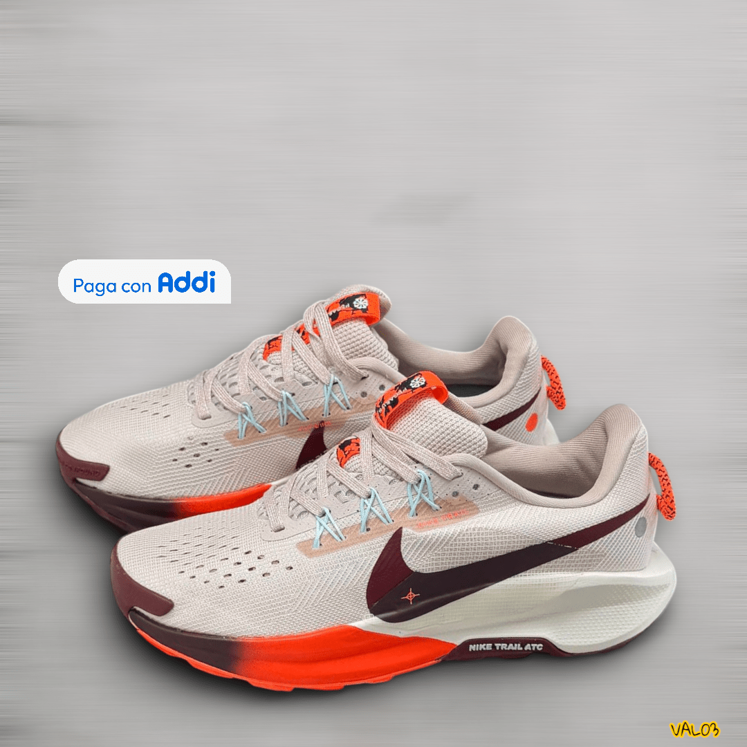 Tenis Nike Zoom Trail blanco naranja running urbano suela resistente diseño deportivo calidad 1.1