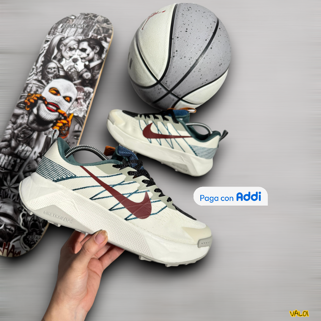 Nike Zoom Trail tenis trail beige rojo gris