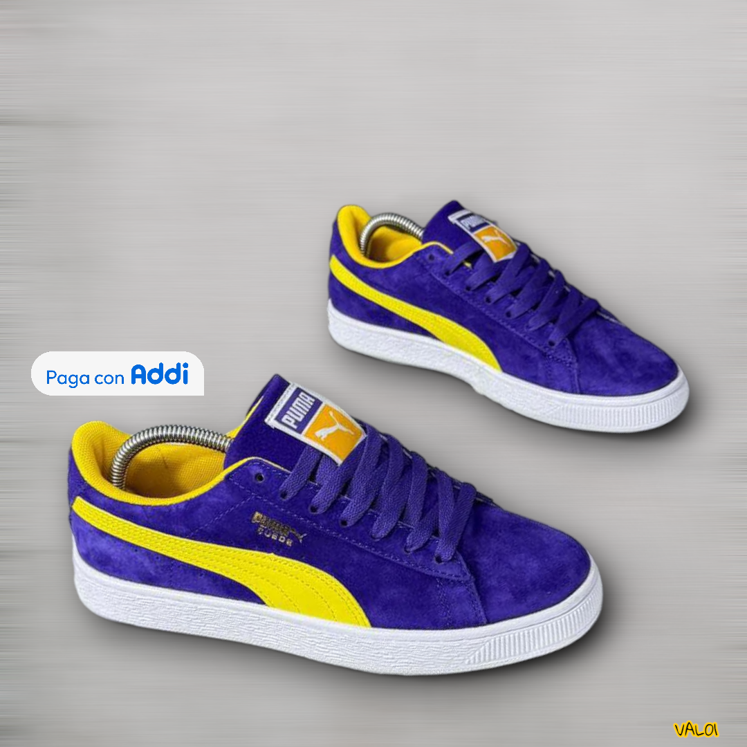 Puma Suede tenis casuales para hombre en tono azul