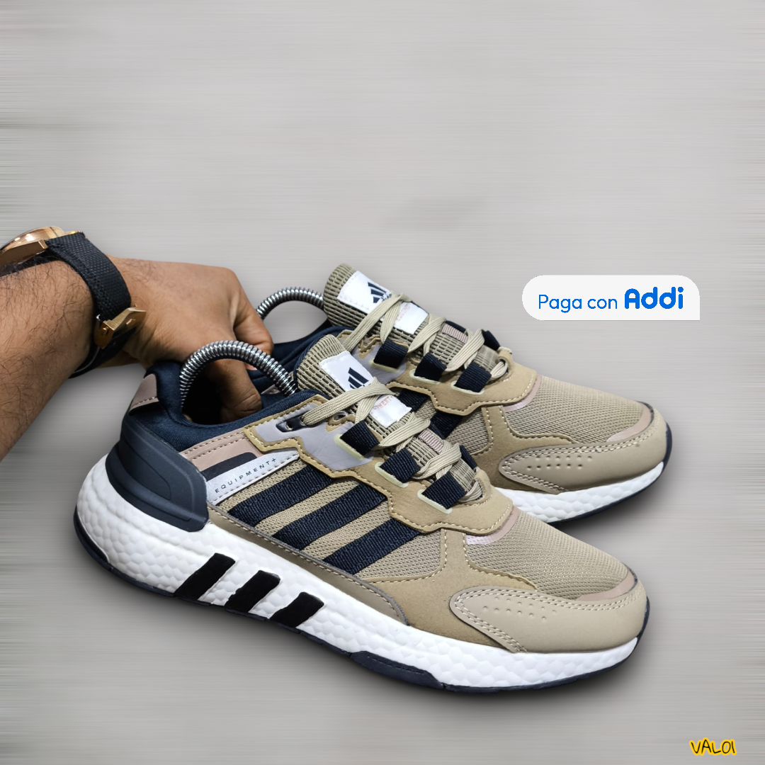 Tenis Adidas Equipment café estilo noventero casual resistente