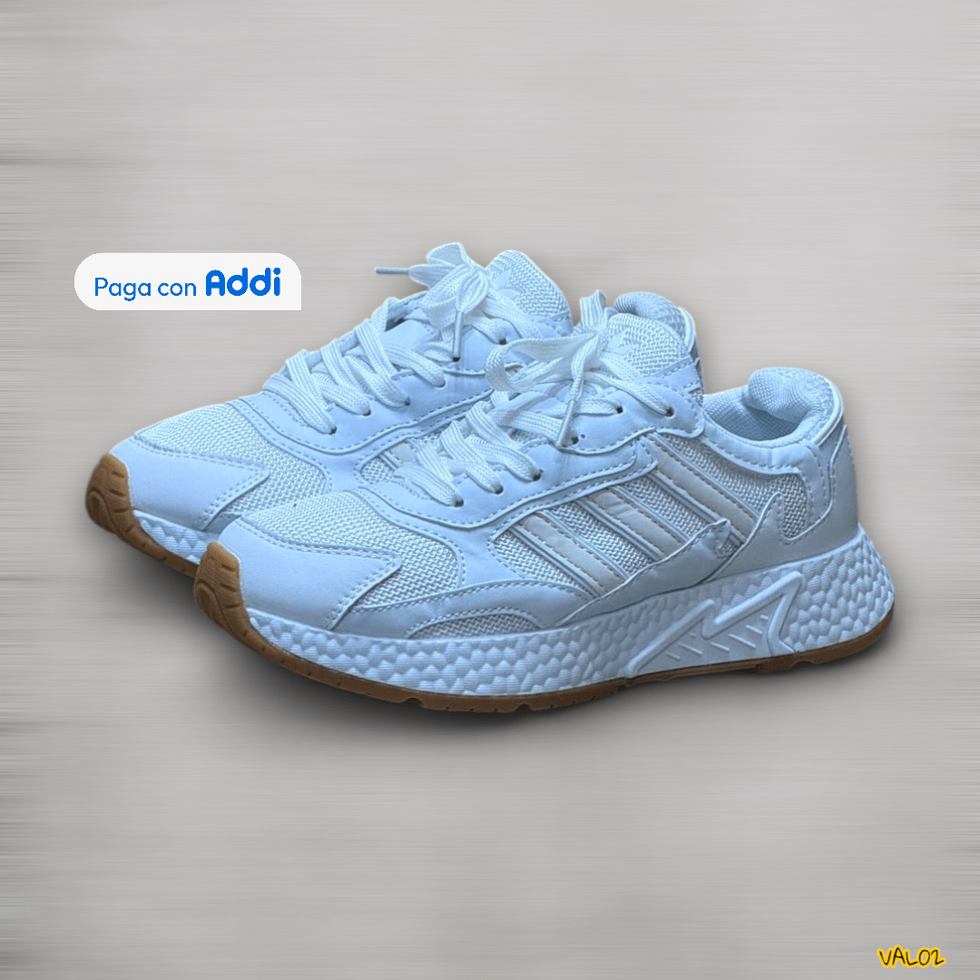 Tenis Adidas Rayo blanco diseño urbano deportivo ligero