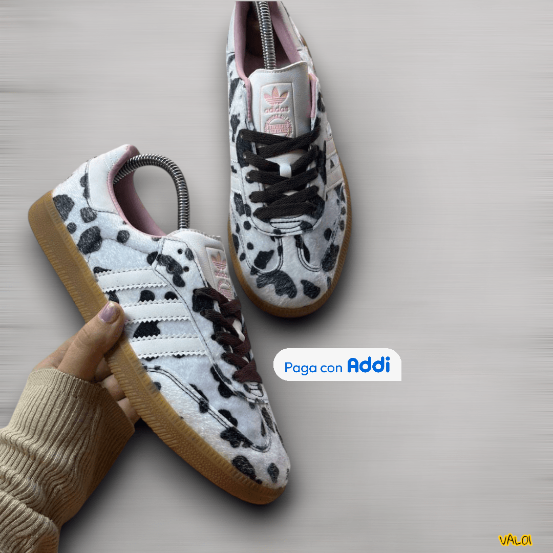 Tenis Adidas Samba diseño “vaca” look retro street