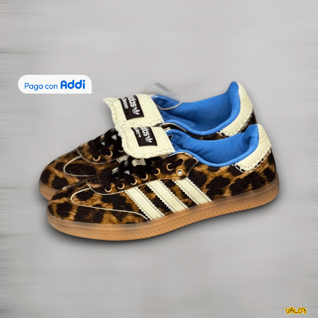 Tenis Adidas Samba leopardo estilo retro urbano animal print suela clásica diseño lifestyle calidad 1.1