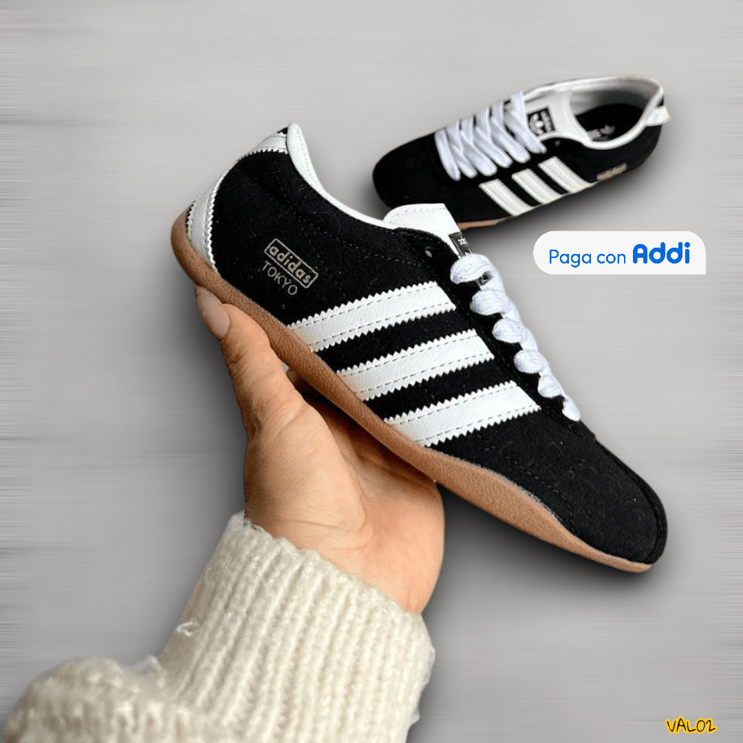 Tenis Adidas Tokyo negro blanco estilo retro urbano clásico