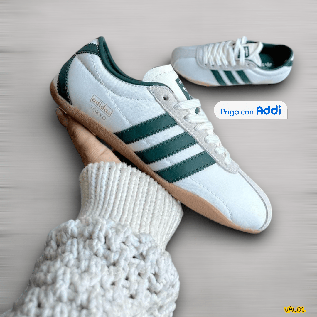 Tenis Adidas Tokyo blanco verde estilo casual moderno