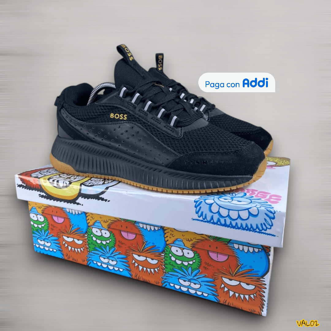 Tenis Hugo BOSS negro estilo urbano elegante y moderno