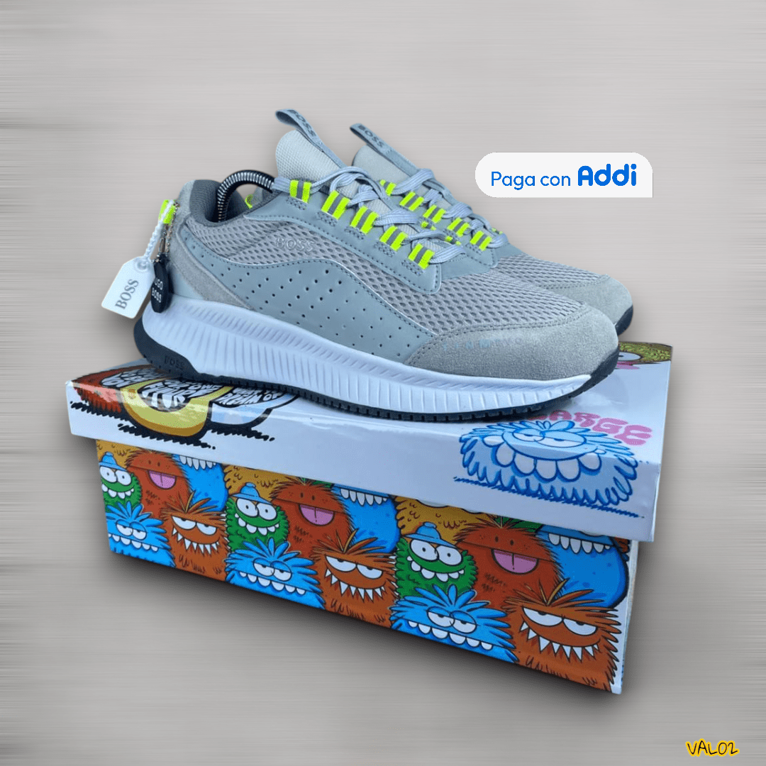 Tenis Hugo BOSS gris diseño sofisticado casual premium