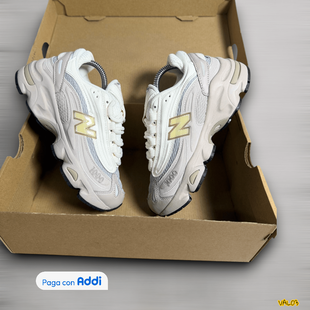Tenis New Balance 1000 blanco beige estilo lifestyle urbano diseño retro moderno calidad 1.1