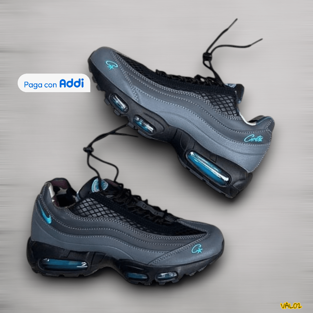 Tenis Nike 7 Cámaras negro azul estilo deportivo llamativo