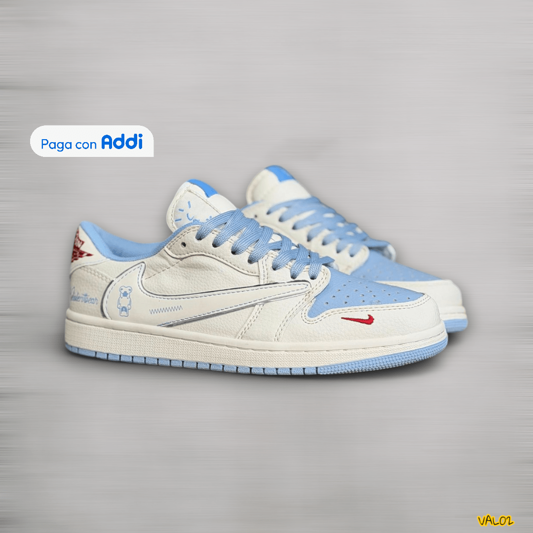 Tenis Nike SB Travis blanco azul diseño moderno streetwear