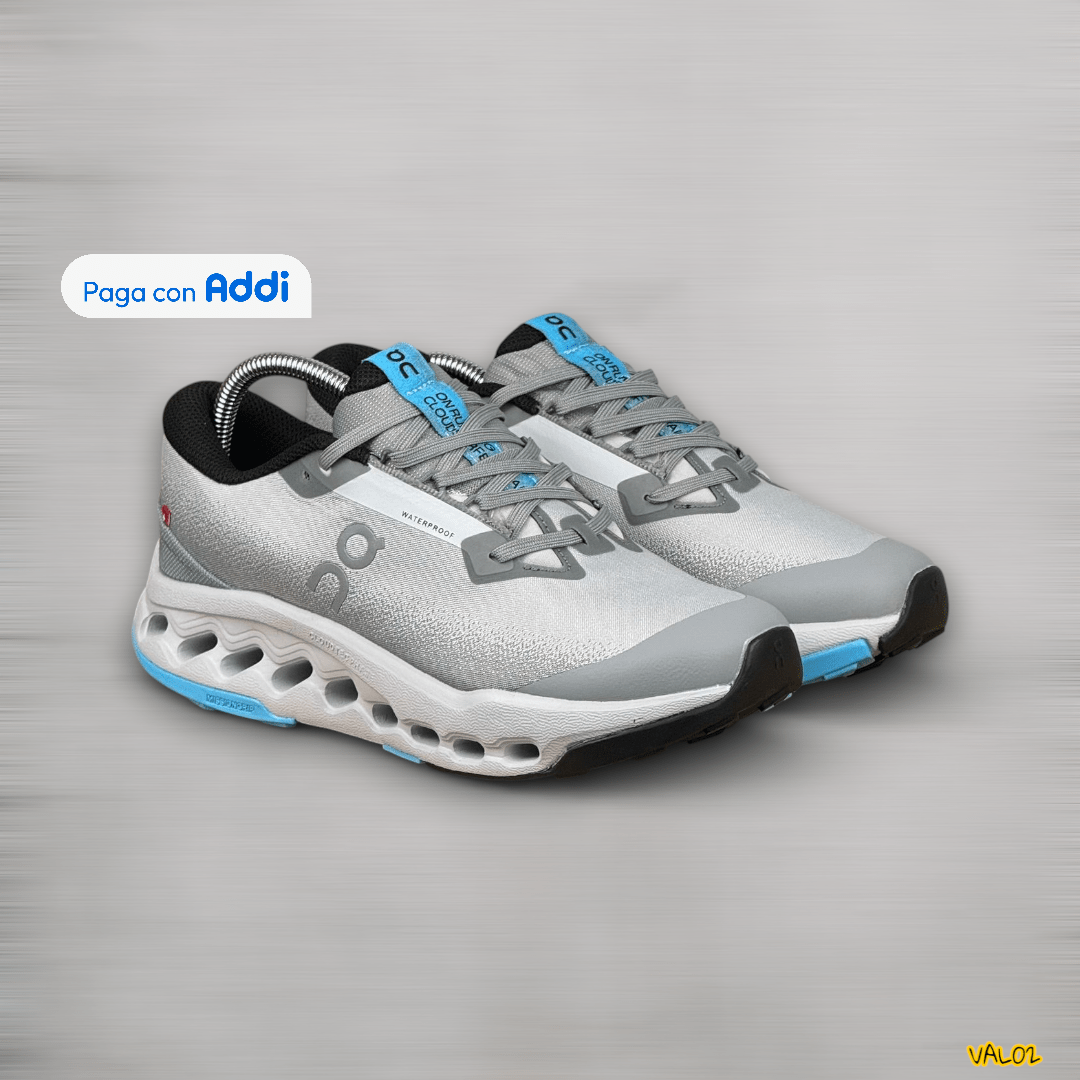 Tenis On Cloud plateado azul estilo deportivo moderno