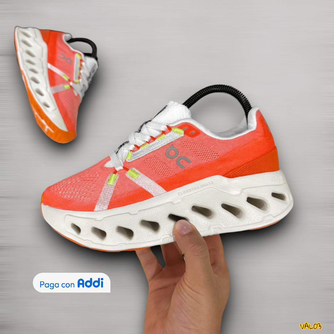 Tenis On Cloud naranja running urbano amortiguación CloudTec diseño deportivo moderno calidad 1.1