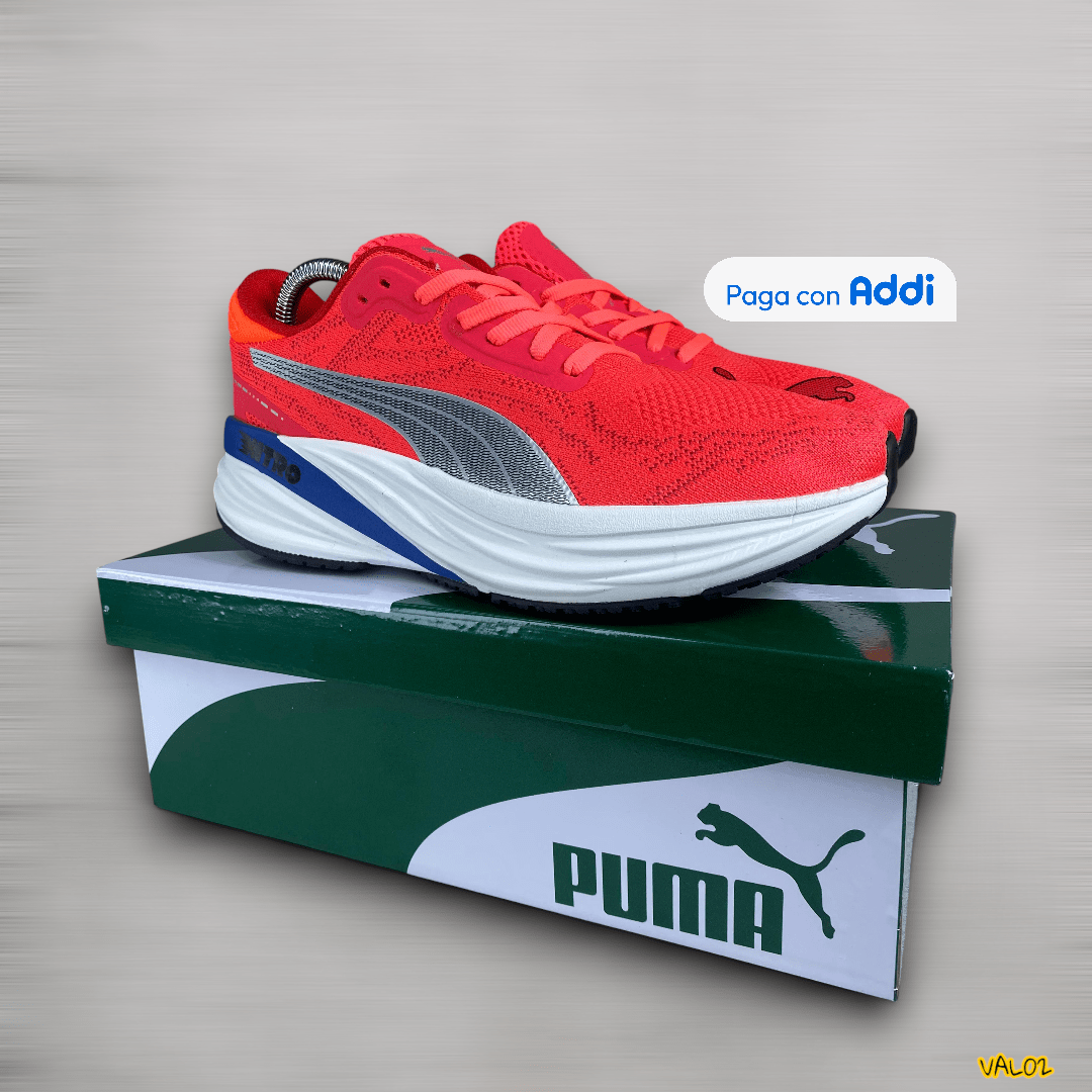 Tenis Puma Nitro Running naranja diseño deportivo ligero