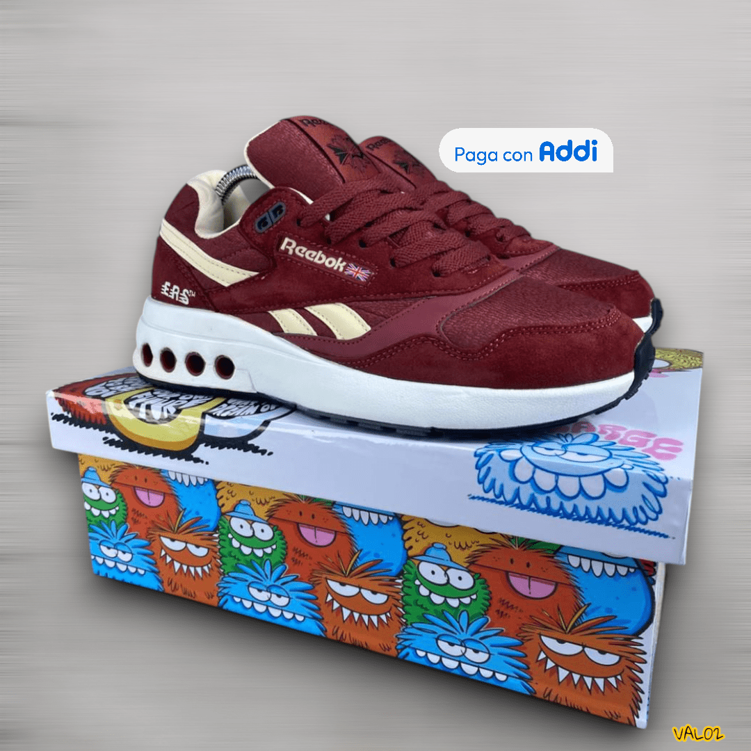 Tenis Reebok ERS vinotinto estilo retro urbano clásico
