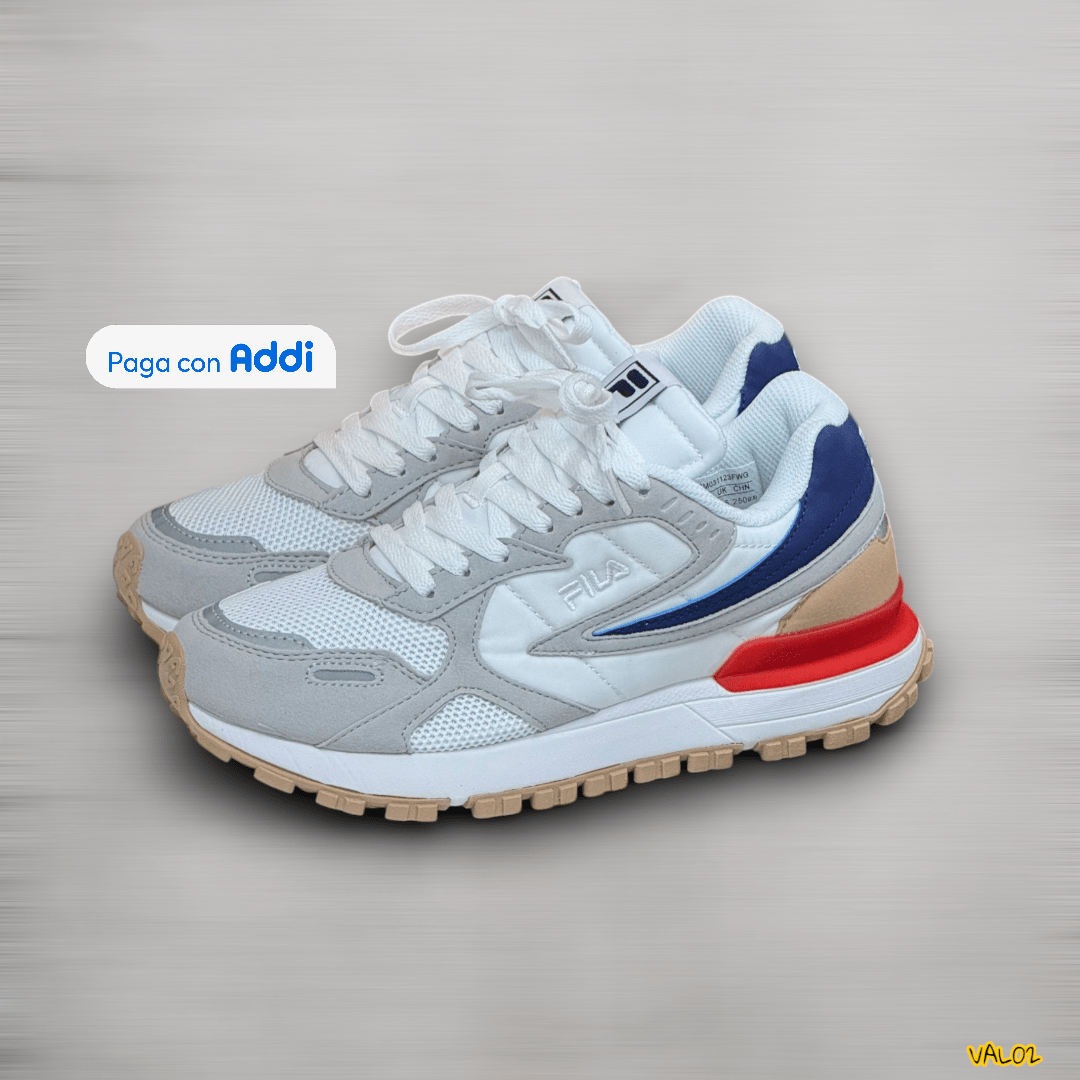 Tenis Fila Zagato blanco azul diseño clásico moderno