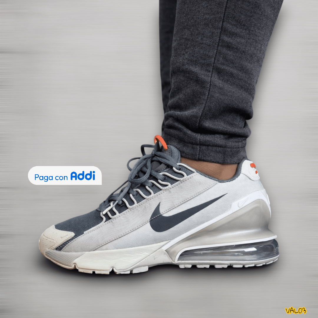 Tenis Nike Air Max Pulse gris naranja estilo running lifestyle suela Air cómoda calidad 1.1