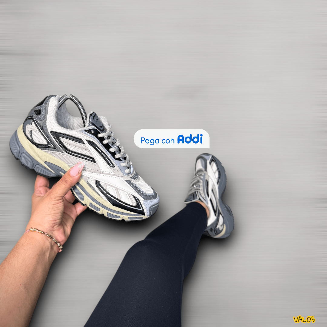 Tenis Reebok Premier plateado beige look running lifestyle urbano diseño moderno calidad 1.1