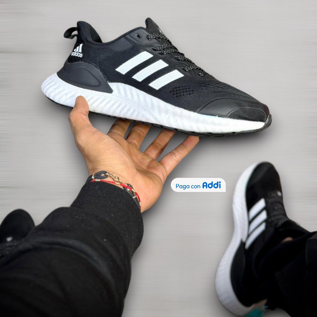 Tenis Adidas Alphabounce blanco morado gris para running y uso diario con comodidad superior y amortiguación ligera