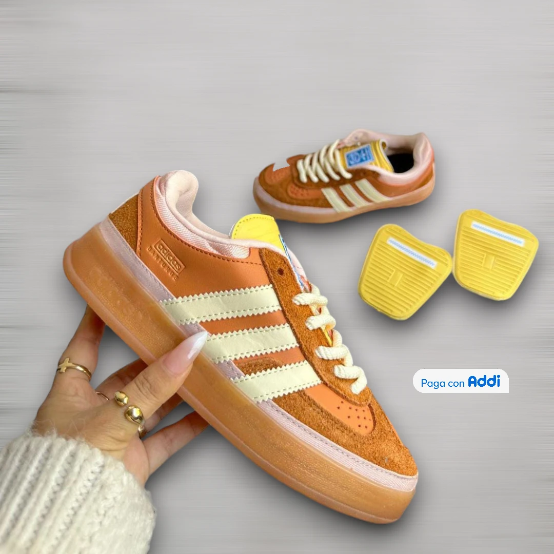 Tenis casuales Adidas Bad Bunny amarillo unisex con diseño streetwear llamativo y cómodo