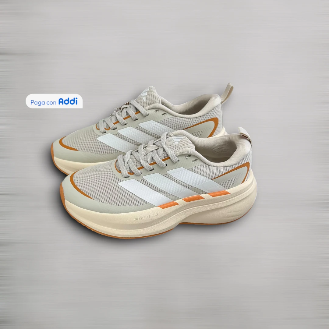 : Tenis Adidas Glow mujer gris blanco estilo lifestyle deportivo para caminar, con diseño moderno, ligereza y confort