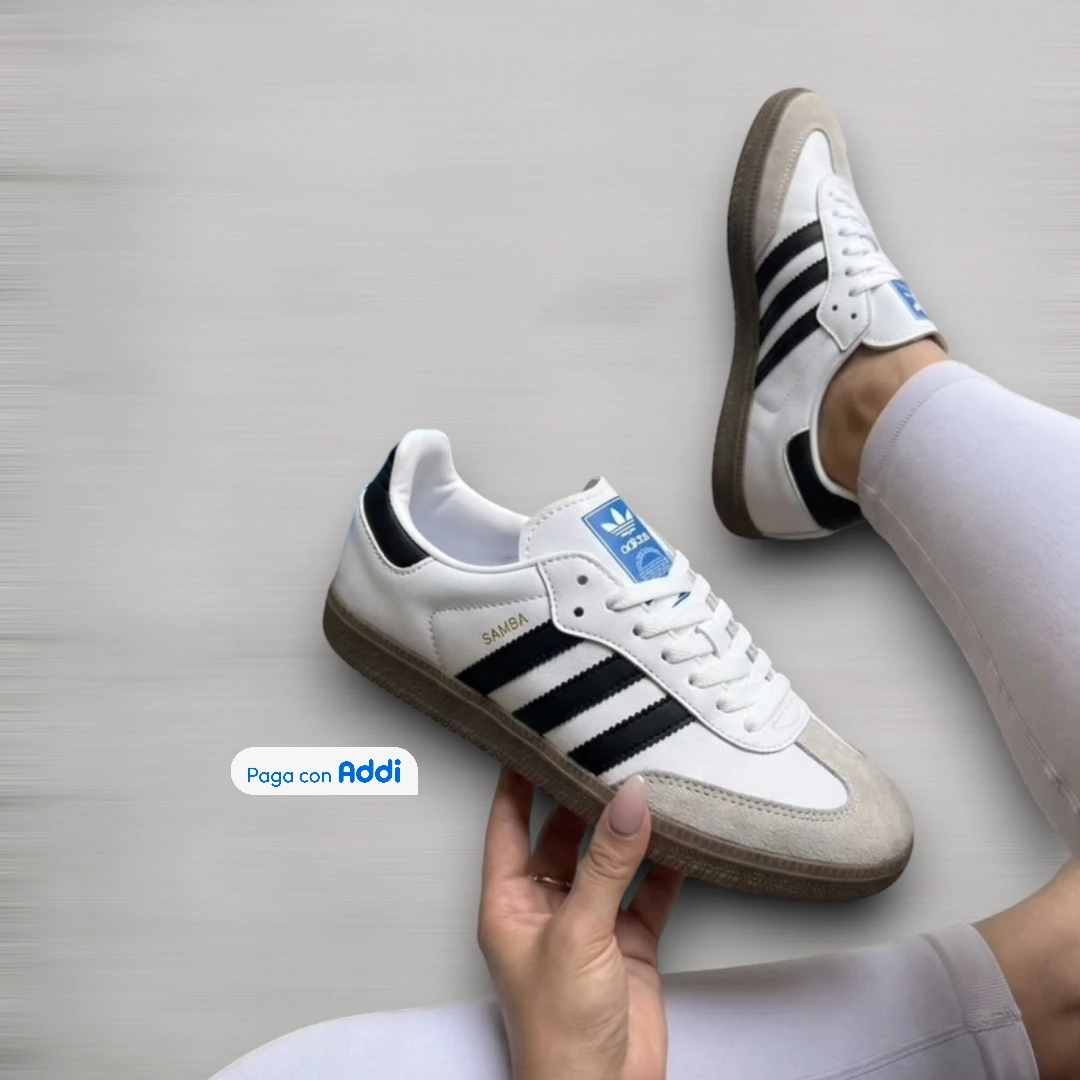 Tenis Adidas Samba blanco negro clásico estilo casual urbano para caminar con diseño retro icónico