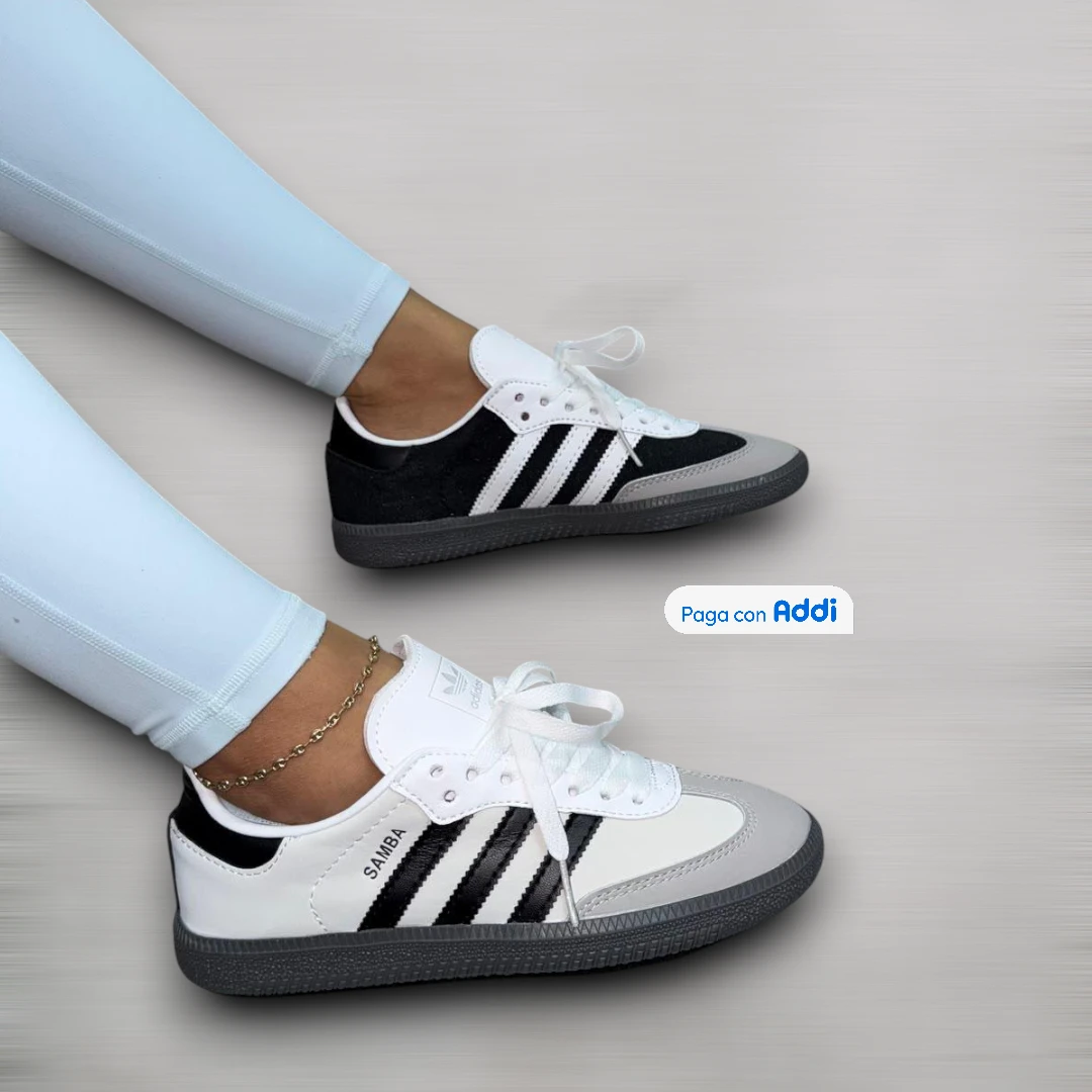 Tenis Adidas Samba mujer negro y blanco estilo streetwear clásico con comodidad diaria