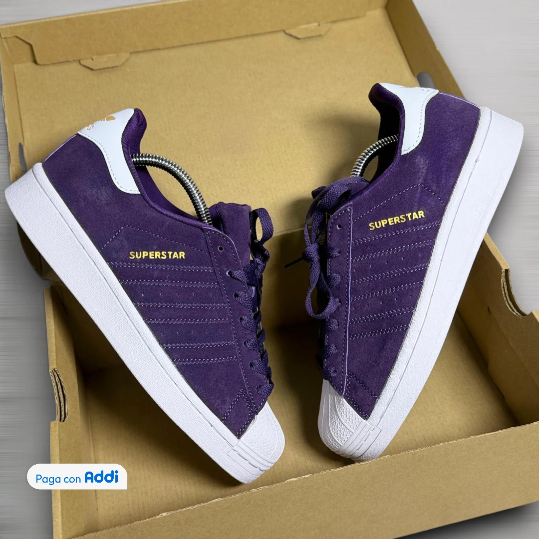 Adidas Superstar morado blanco tenis importados Colombia calidad 1.1