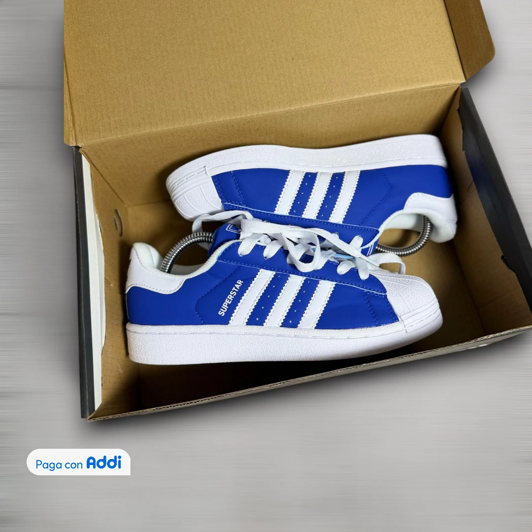 Adidas Superstar azul blanco tenis importados Colombia calidad 1.1