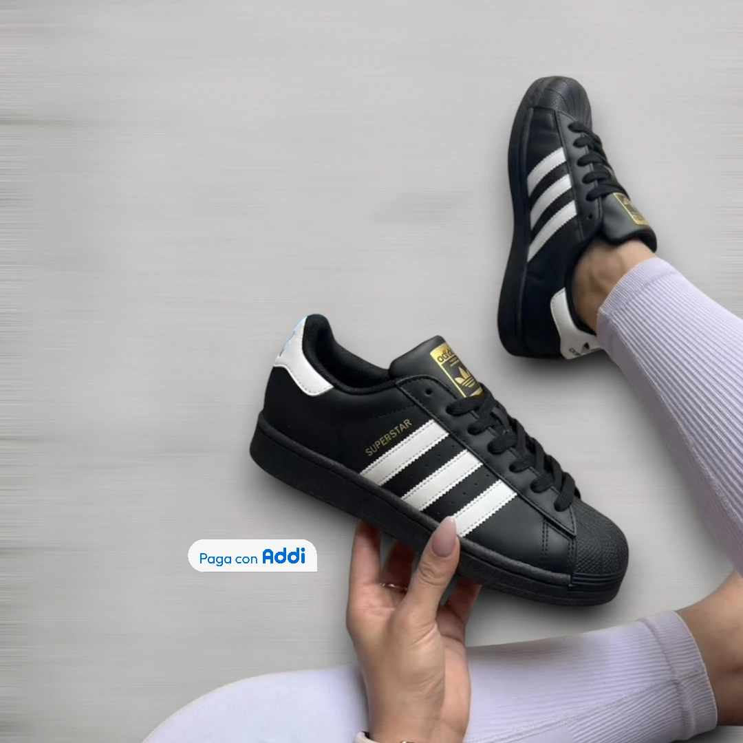 Adidas Superstar tenis negro blanco calidad 1.1 estilo urbano clásico confort diario