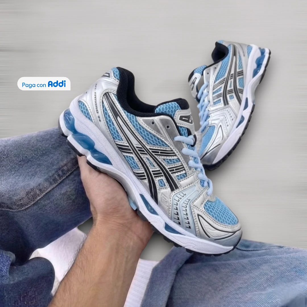 enis running Asics Kayano azul con plateado para mujer con diseño moderno y ligero