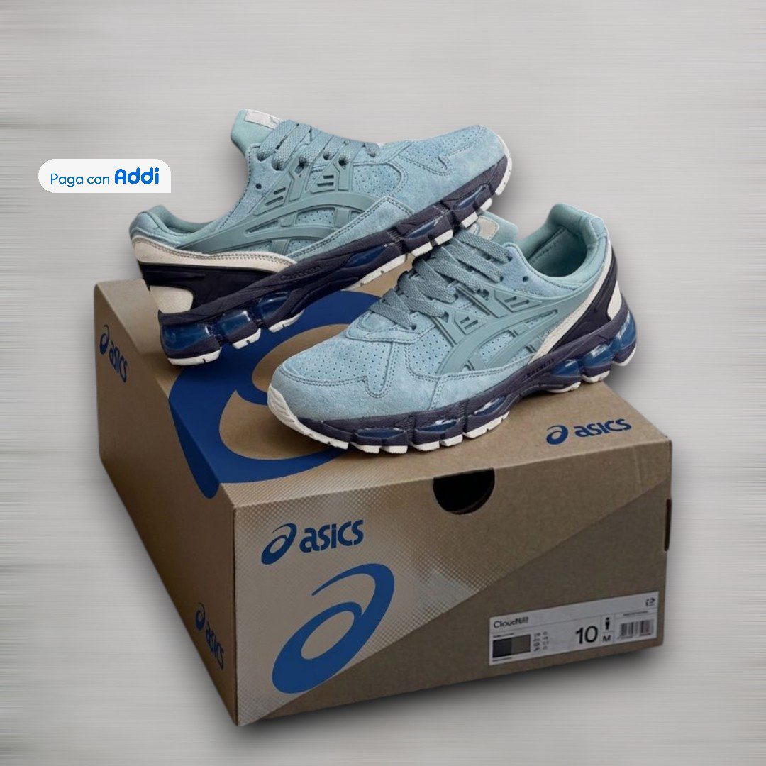 Tenis Asics Kayano 21 calidad 1.1 con diseño deportivo y estética urbana en tono verde. Su estructura ligera, ajuste cómodo y acabados premium lo convierten en una opción versátil para uso diario, caminatas y outfits athleisure modernos.