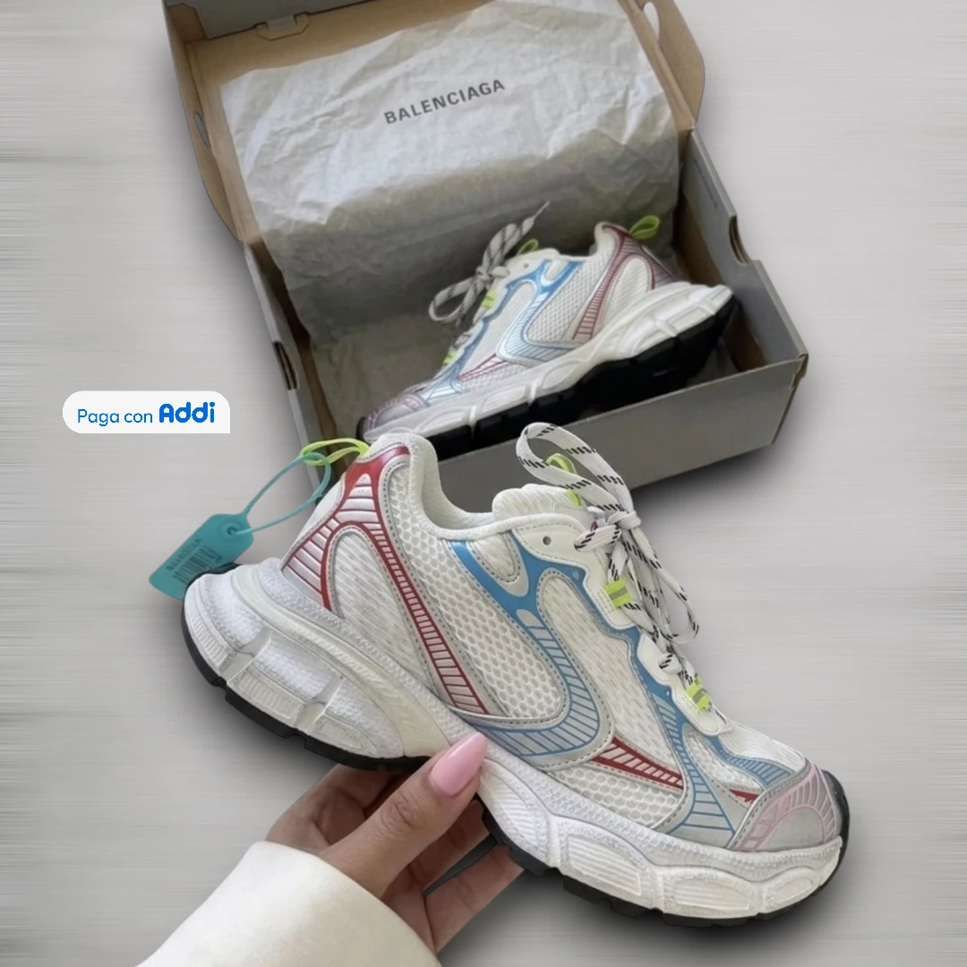 Tenis Balenciaga 3XL blanco rosa azul estilo streetwear premium para uso diario con máxima comodidad