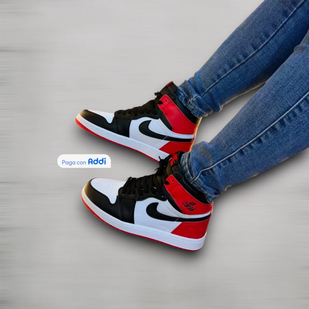 Botas Jordan Retro 1 mujer blanco rojo negro estilo urbano con comodidad y diseño clásico