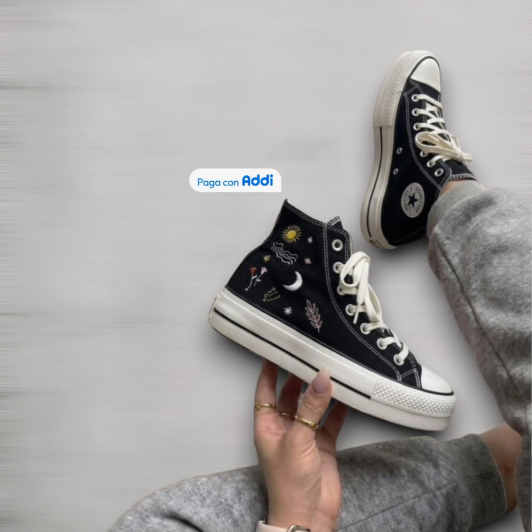 Converse Chuck Taylor tenis blancos estampado luna calidad 1.1 estilo creativo urbano