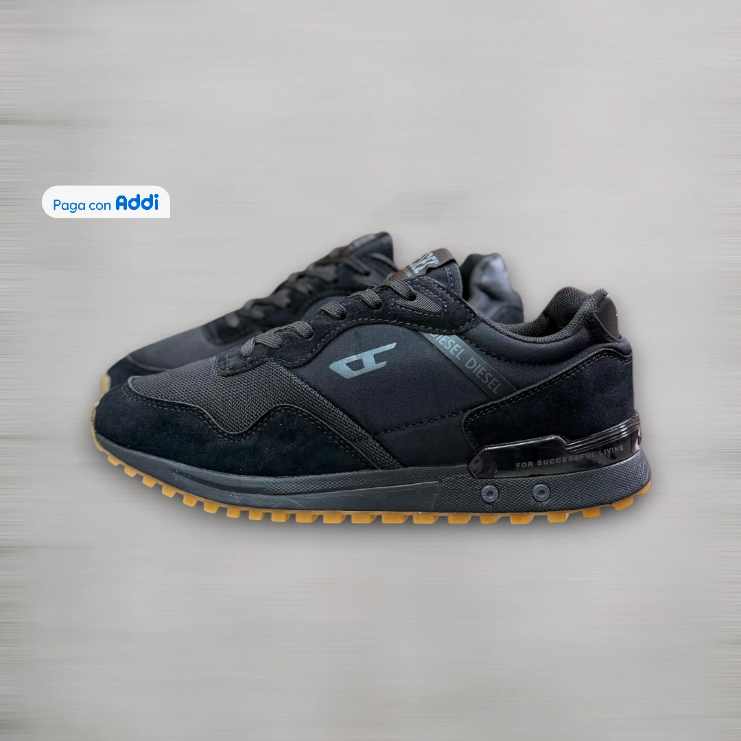 Diesel tenis negro urbano calidad 1.1 estilo streetwear moderno confort premium
