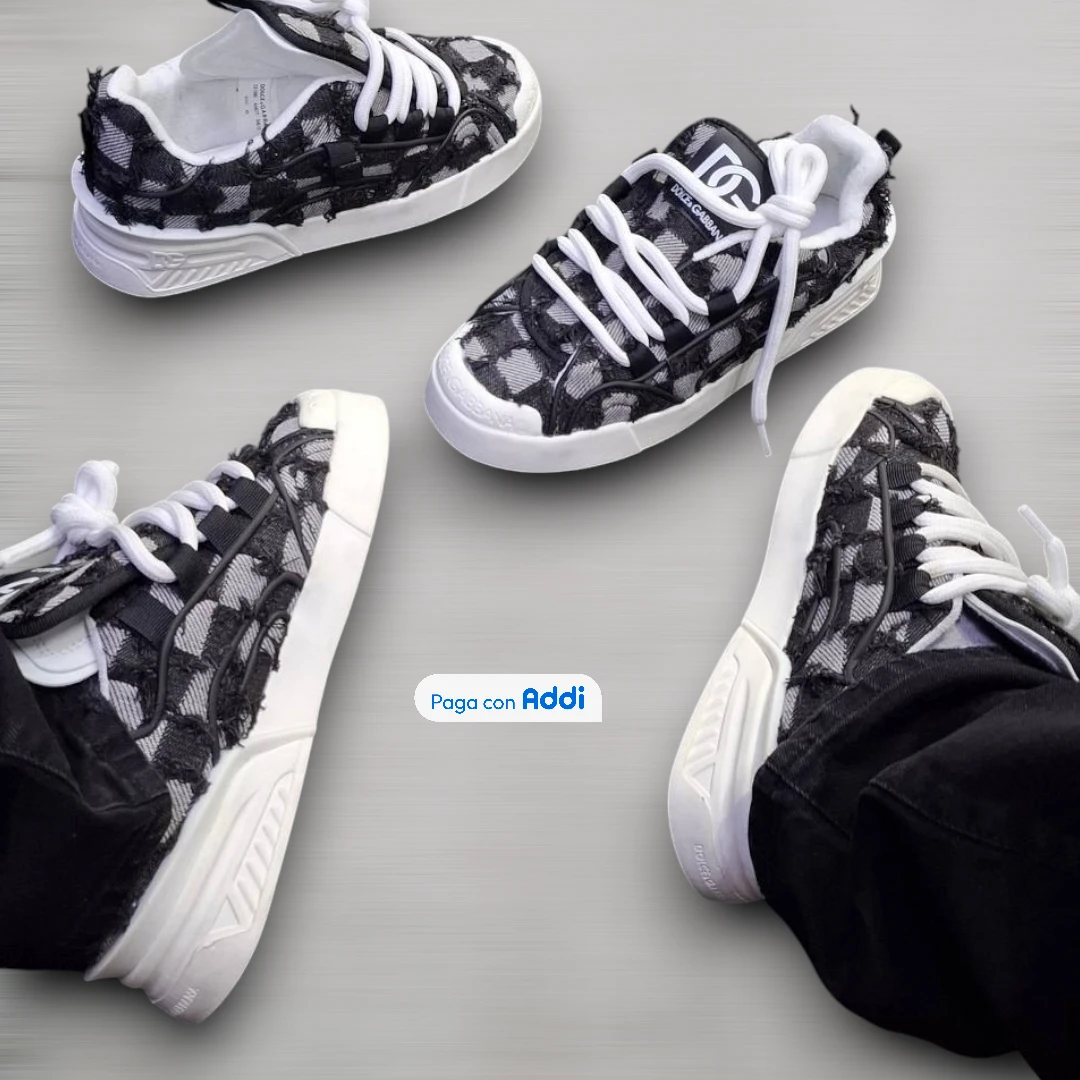Tenis Dolce & Gabbana hombre acabado jeans estilo casual de lujo para caminar con diseño exclusivo y comodidad premium