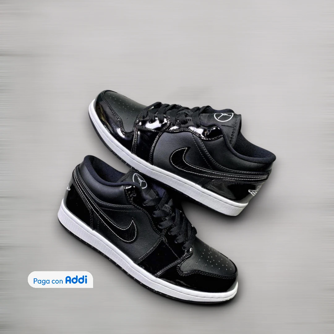 Jordan Retro 1 charol mujer negro – tenis icónicos importados Colombia calidad 1.1