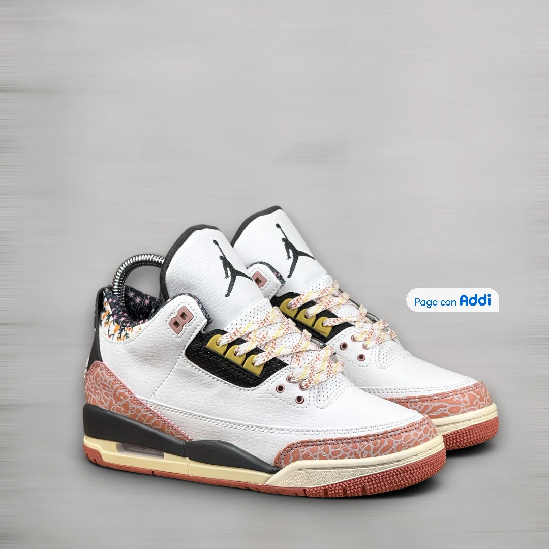Jordan Retro 3 mujer blanco rojo negro – tenis Fire Red importados Colombia calidad 1.1