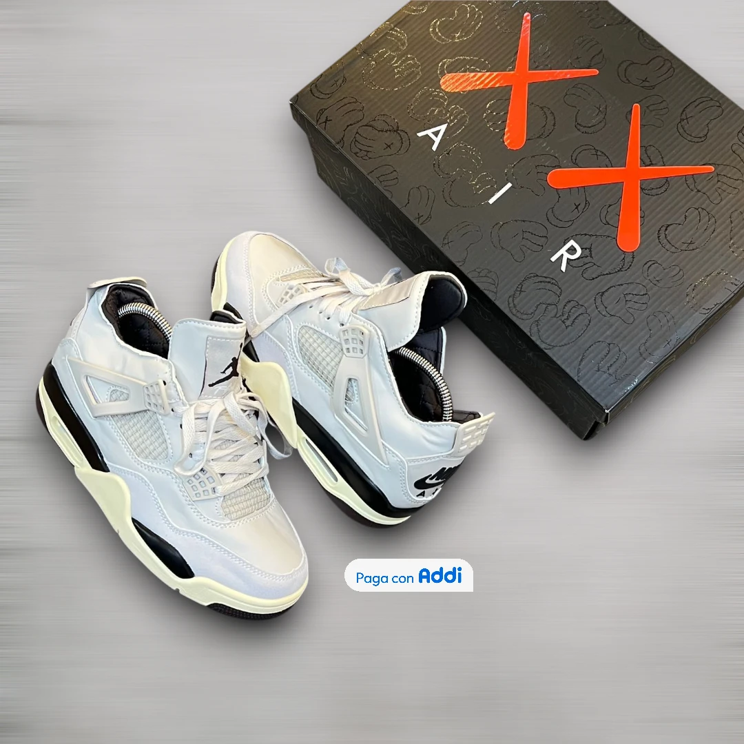 Jordan Retro 4 tenis blanco negro calidad 1.1 estilo clásico urbano versátil premium