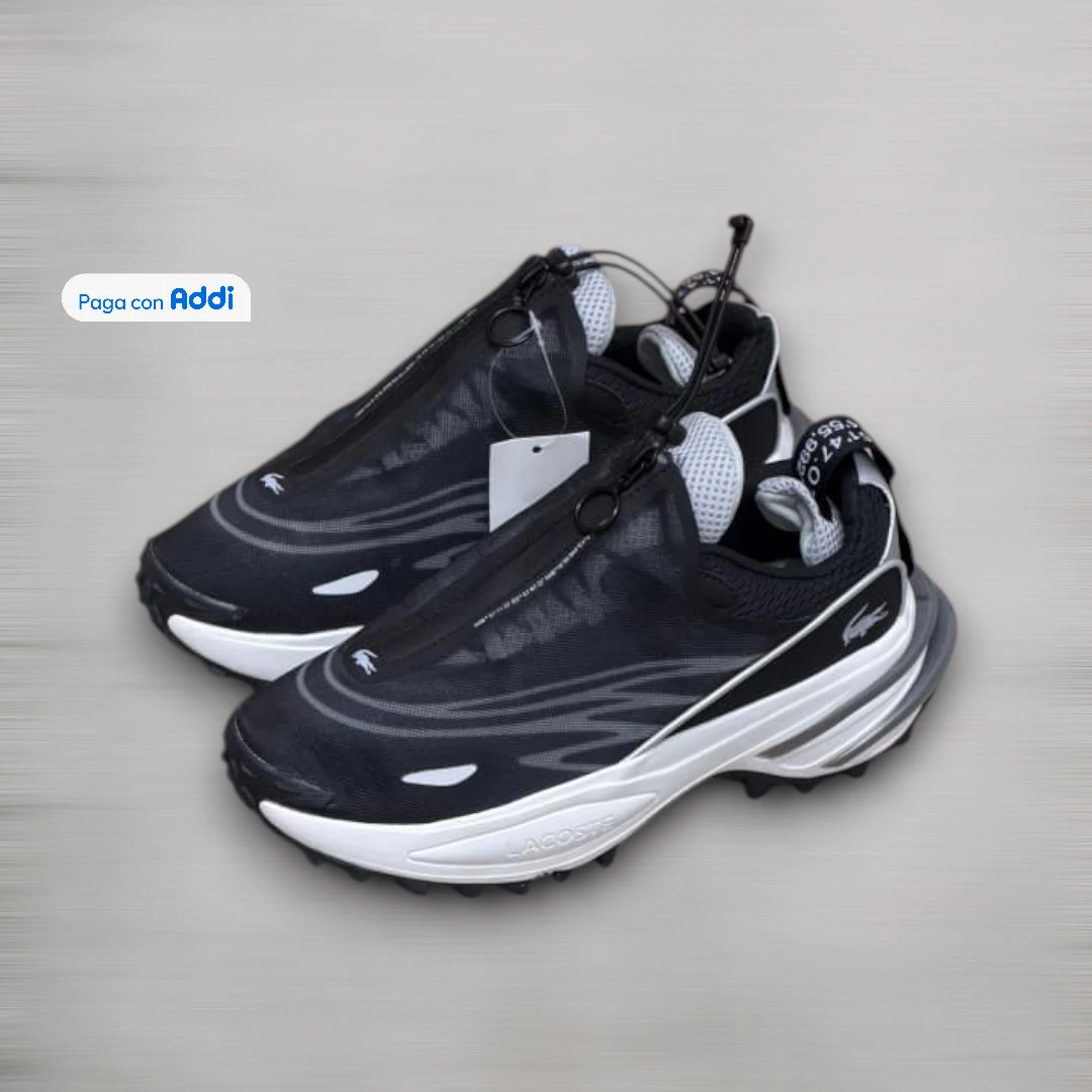 Tenis Lacoste Audyssor negro estilo casual deportivo para caminar con suela cómoda y diseño moderno