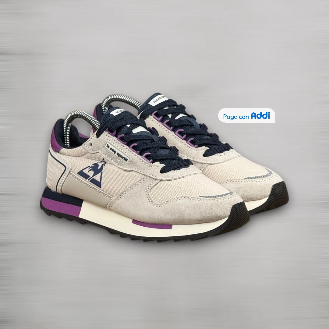 Le Coq Sportif tenis mujer lifestyle gris morado calidad 1.1 urbano confort premium