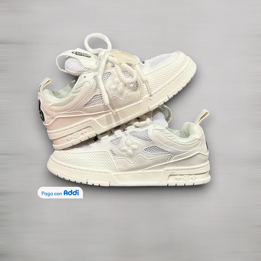 Tenis Louis Vuitton blanco estilo casual premium para uso diario con diseño elegante y máximo confort
