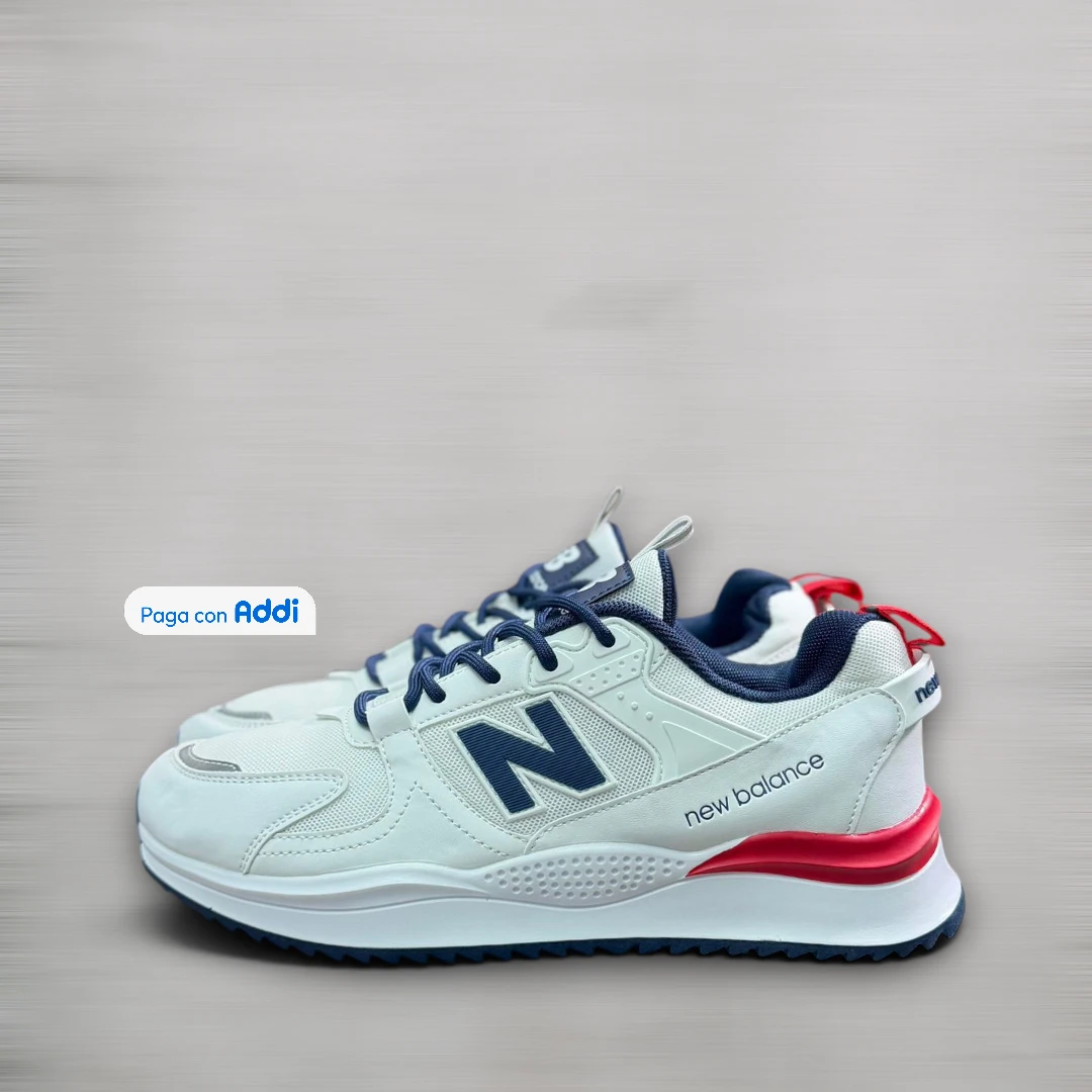New Balance Lemos hombre blanco azul rojo tenis importados Colombia calidad 1.1