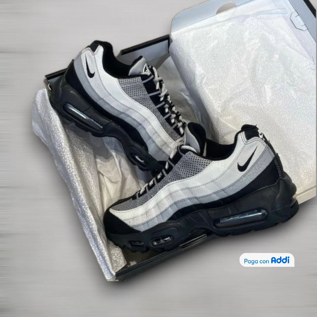 Nike 7 Cámaras tenis negro gris blanco calidad 1.1 estilo urbano moderno confort premium
