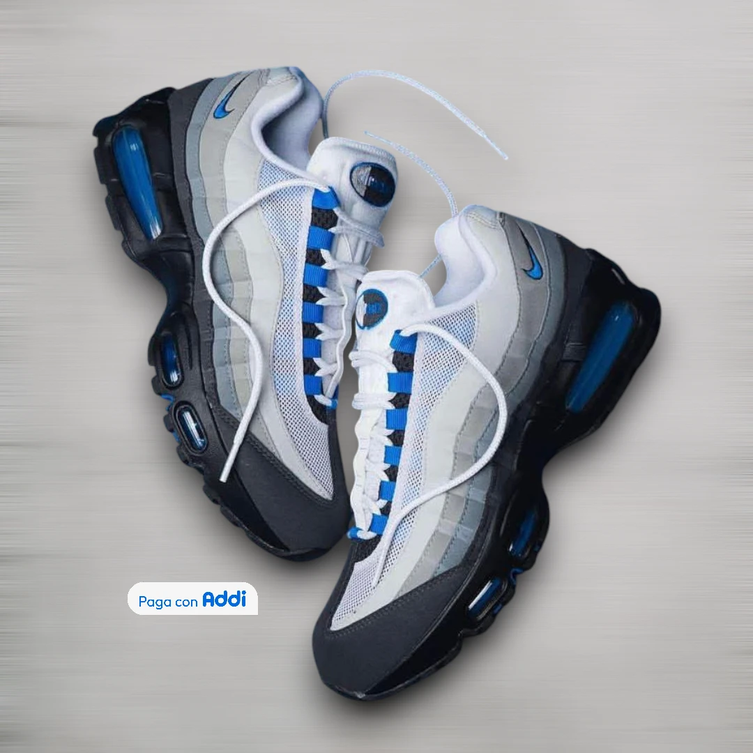 Nike 7 Cámaras tenis negro gris blanco y azul calidad 1.1 diseño urbano versátil confort diario