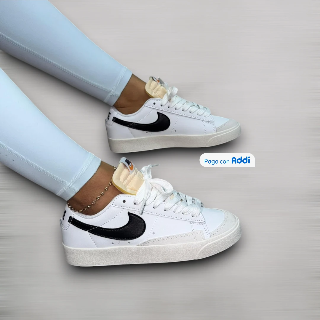 Tenis Nike Blazer blanco negro estilo streetwear clásico para uso diario con suela cómoda